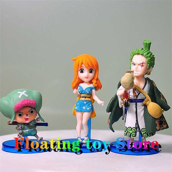 Экшн -фигуры Новые 10шт/сет одну часть аниме -фигура Luffy Sanji Nami Zoro Chopper Frank Robin Pvc фигура модель детские куклы подарки игрушки