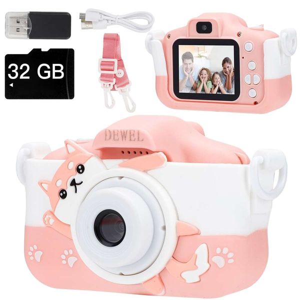 Câmera de brinquedos infantis HD Selfie Digital Video Corder com cartão SD