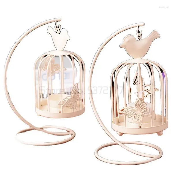 Kerzenhalter Bird Cage Model Candlelight Dinner Dekoration Metall Candlestick Pavilion Lampe Europäisches Geschenk