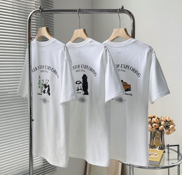 NOR1828 Designer T-Shirt Frau Männer Kurzarm Panda Marke T-Shirt Weiß schwarzer Cartoon Frauen T-Shirt Top Tee Damen Kleidung