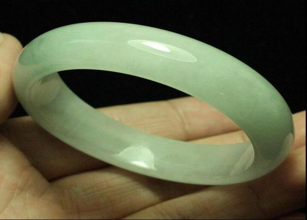 55mm Sertifikalı Doğal Zümrüt Yeşil Jadeite Yeşim Bileklik Handmade9474855