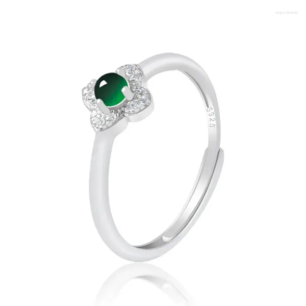 Brincos de garanhão natural Um anel jade jade jade S925 Moda embutida de prata Moda de ponta de joalheria de mãos femininas