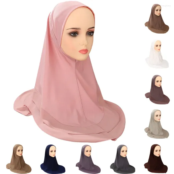 Etnik Giyim 12 Renk Yüksek Kaliteli Şifon Hijabs Kadınlar Müslüman Anında Eşarp İslami Dua Hijab Çeken Hazır Yapıldı Ti Wear Mewerf