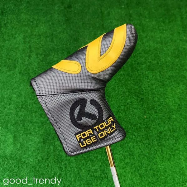 Designer Scotty Putter Straight Push Rod Cover Golfprodukte Golf Club Kopfbezüge für Putter hochwertige Mode Stickerei PU Leder Klinge Putter-Headcover 303