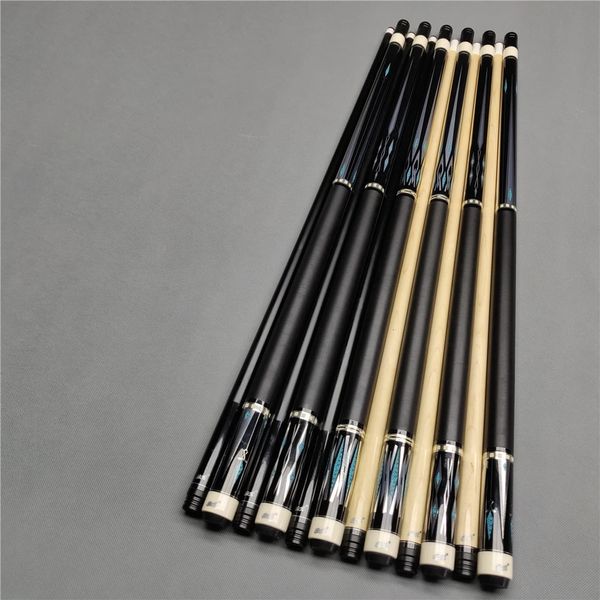 Pool Cue 13mm schwarzer Ahornwelle MIT BK -Overlay -Punkte Hardrock Maple -Welle Irish Leinenpackungsgriff Carom Cue Stick Billard Cue 240418