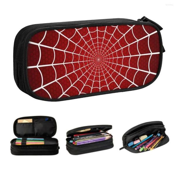 Koreanische Rote Spinnen -Webbleistiftkoffer für Jungen GILRS Custom Large Lagers Pen Box Bag School Supplies
