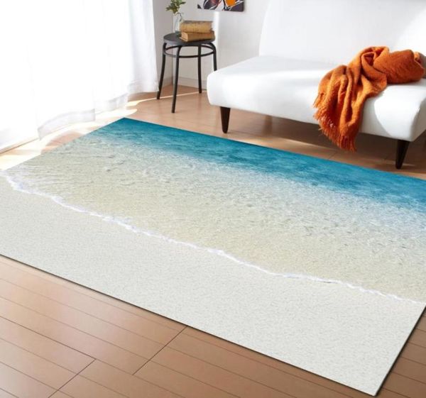 Carpets Sunshine Beach Wave Pattern для гостиной спальни для спальни коврик для детей играет на коврик 3D Print Home большой ковер5696109