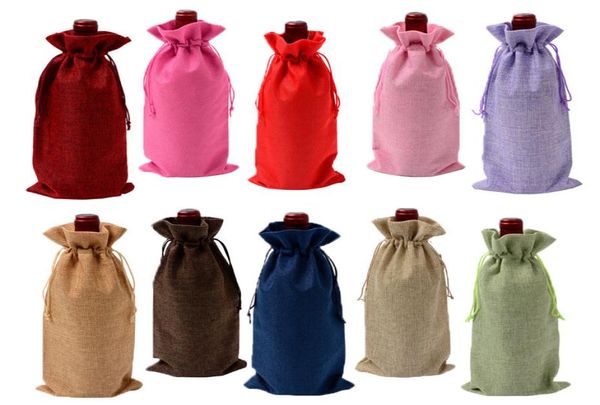 2020 750 ml 17 colori per bottiglia di vino natalizio sacchetto da cofano con borse da tovaglia bottiglia da giro per le feste di nozze bomboniere