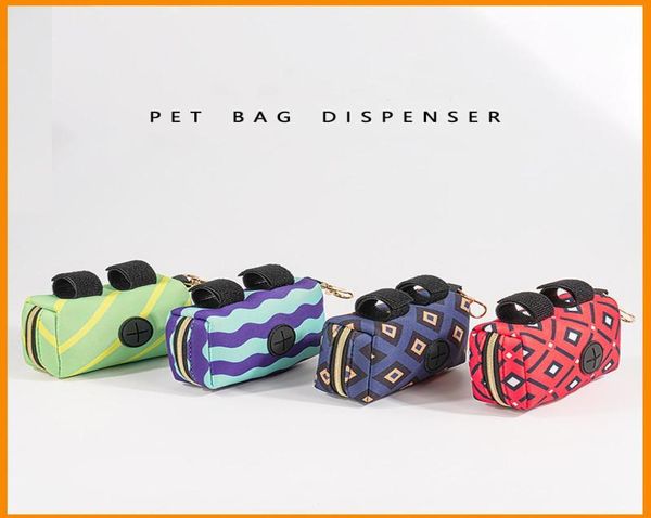 Neopren Hundekotbeutelhalter mehrfarbiger Haustier -Abfall -Taschen -Spender Premium -Pickup -Pickup -Tasche Reißverschluss Beutel CC066888133354