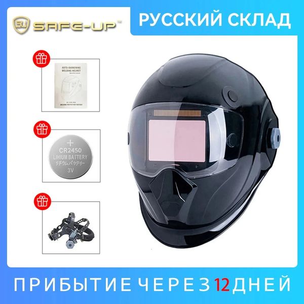 4 Sensör Lehimleme Kaynak Maskesi Büyük Görünüm Otomatik Karanlık Güneş Kaynak Kask lens Kapağı Chameleon için Tig Mig Mag Mma Gerçek Renk 240422