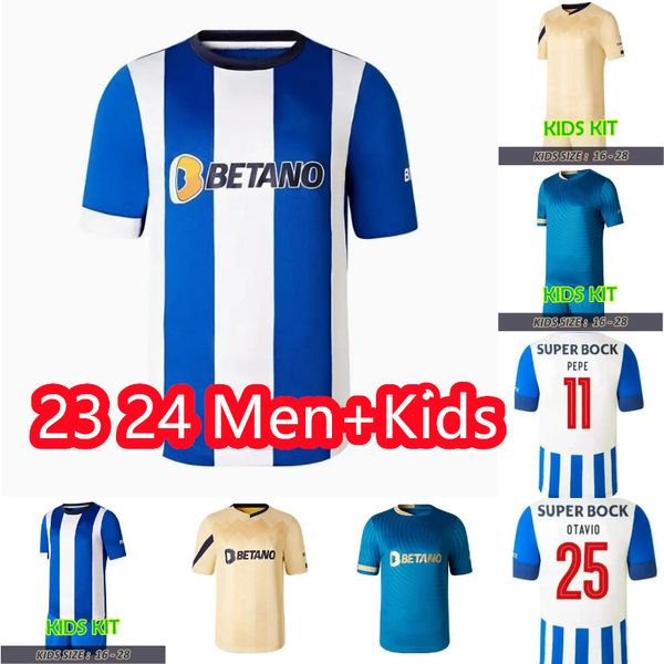 23 24 FC Portos Soccer Trikots Fans Version 2023 2024 Campeoes Sergio Pepe Oliveira Luis Diaz Mathdi Mehdi Torhüter Fußballhemd Kinder Kits Kits