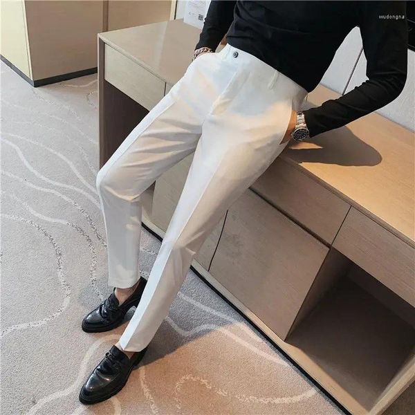 Abiti da uomo 2024 uomini Spring Autumn Autunno Solid pantaloni maschio Casual Slim Fit Carents Wedding Party Work