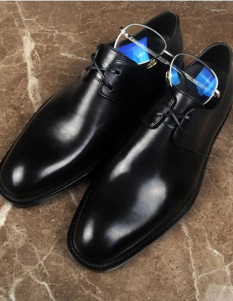 Elbise Ayakkabı İtalyan Oxford Erkekler İçin Lüks Deri Düğün Tasarımcısı Black Classic Plus Boyut 37-46