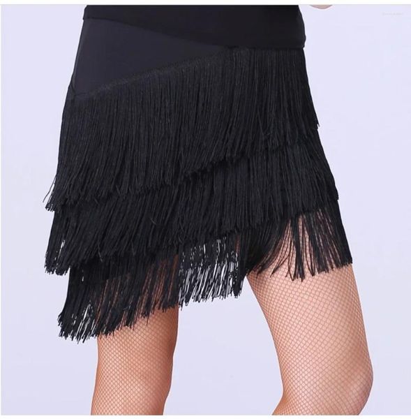 Stage Wear Performance Clothing Fitness Dance Latin Tassel Skirt Adult Short Short