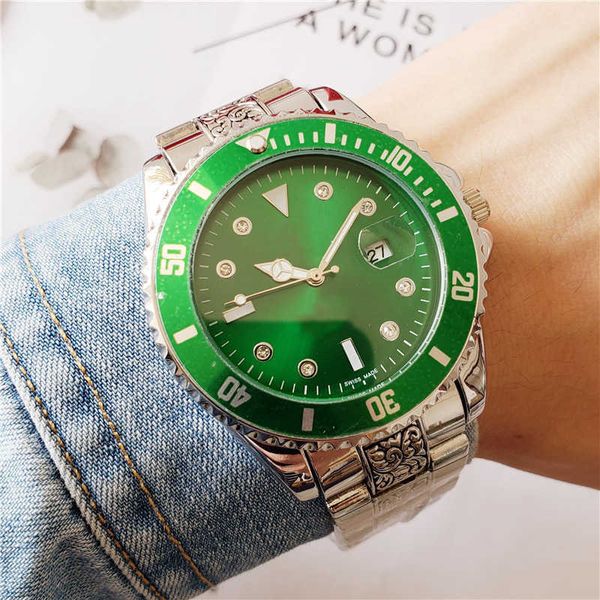 Смотреть часы AAA 2024 Новый резное дайвинг -зеленая вода призрачная серия труда имитация керамика классический бизнес -календарь часы мужские часы