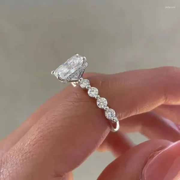 Cluster Rings Classic Lab Diamond Promise Ring 925 Sterling Silber Engagement Ehering für Frauen Braut Jubiläum Party Schmuck Schmuck