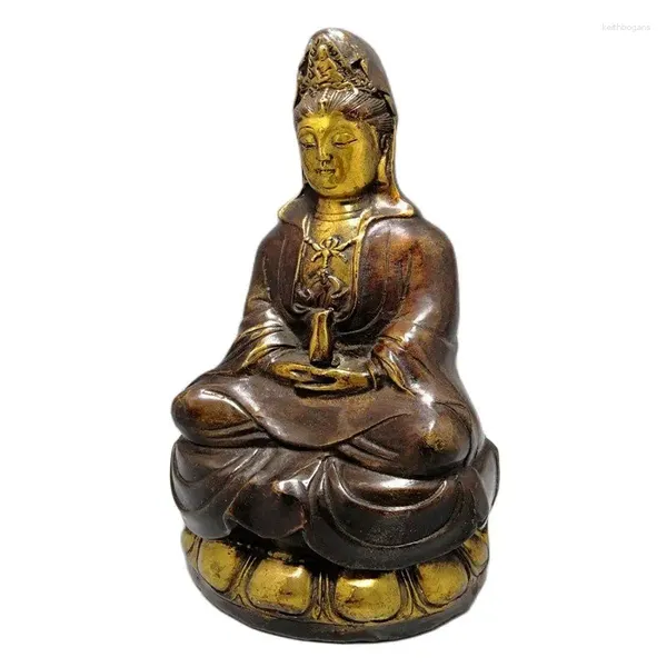 Dekorative Figuren frühe Sammlung von messinggoldplatten alten Guanyin-Ornamenten Dekorationen Büro Home