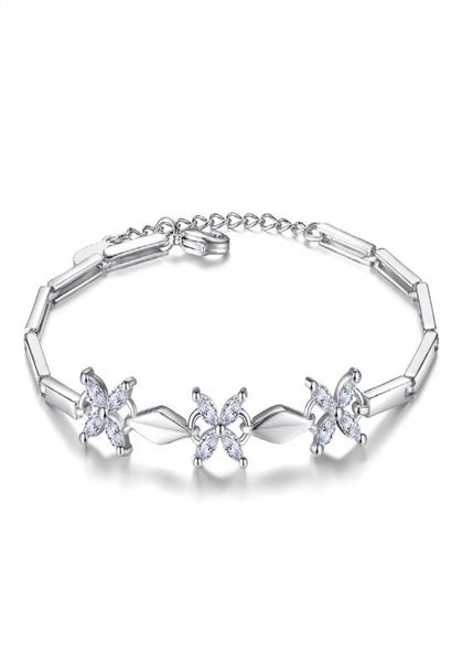 Braccialetti di amicizia con incantesimo floreale di alta qualità per donne Clear Cubic Zirconia Gioielli per matrimoni Valentine039S GIORNO GIOCO WHG563673767