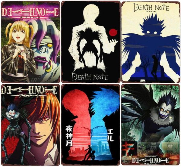 Death Note Placa Vintage Metal Tin Sign Bar Pub Club Cafe Classic Anime Placas Japanese Comic Wall Sticker9974940