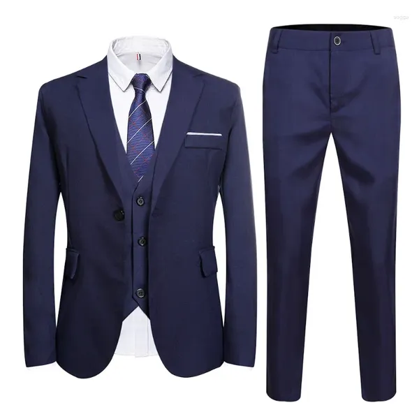 Ternos masculinos 3 PCs Conjunto Blazers Capines Cole