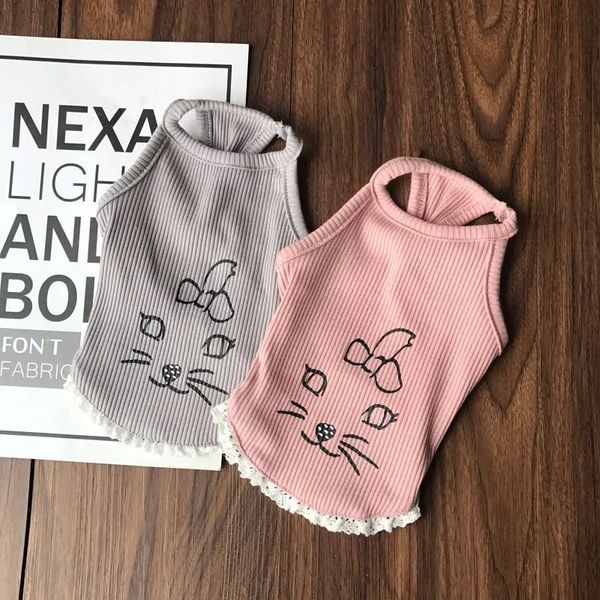 Roupas de cão de estimação para cães de verão para cães pequenos Roupas de chihuahua Colete de resfriamento de algodão para yorkies vestido pug figurin podle tshirt s-2xl 240422