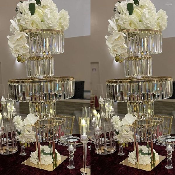 Украшение вечеринки 3pcs) Оптовое рождественское мероприятие для цветочного расположения ваза подвесное стекло для свадебной центральной части