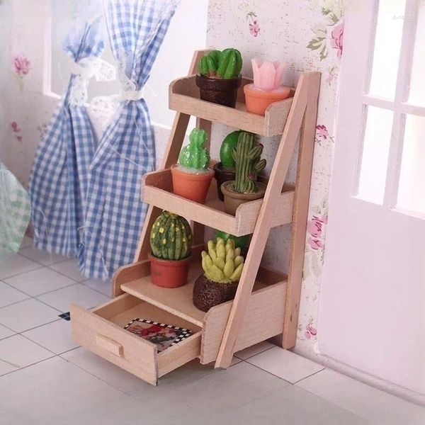 Dekoratif figürinler mini ahşap masalar bebek evi diy dekorasyon sahne masa ve sandalye modeli mobilya oyuncakları bebek evi 1/12