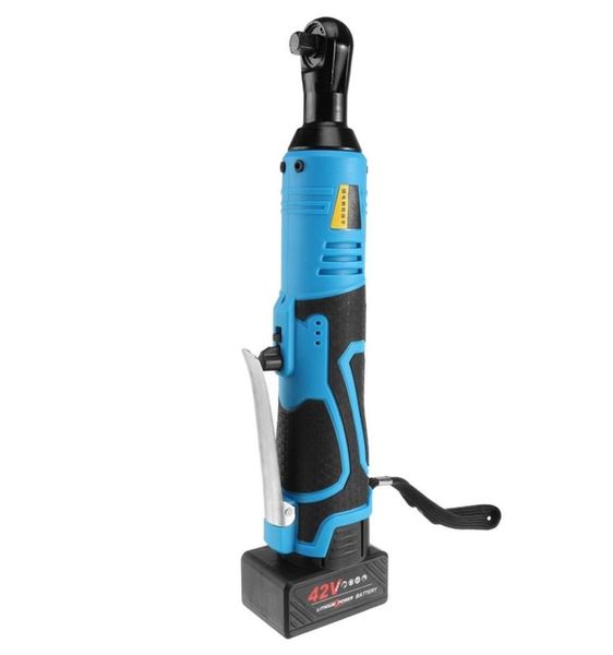 Electric 38Quot Cordless Cechet 42V Strumento per chiavi d'angolo a destra con impalcatura ricaricabile con 12 cuscinetti a batteria Y200323731769