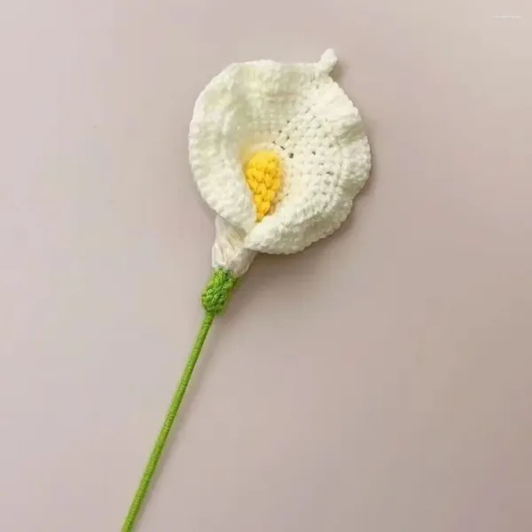Fiori decorativi all'uncinetto a mano a maglia a maglia artigiana fai -da -te fiore artificiale Finote piante finte insegnante