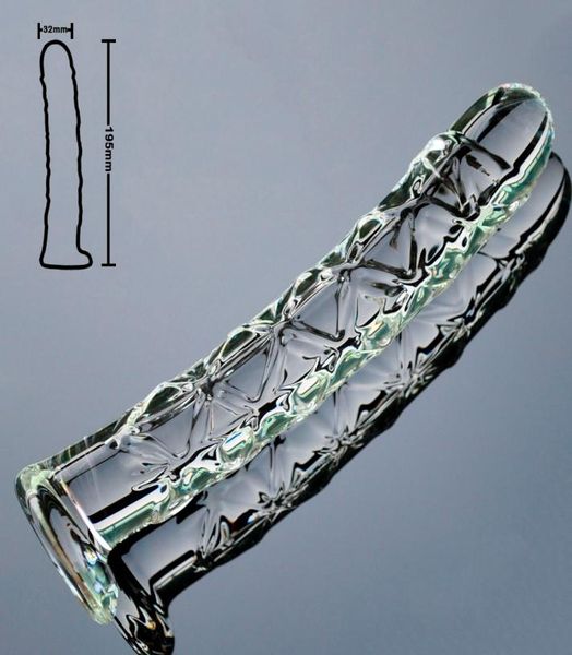 32mm Big Pyrex Glass Dildo Artificial Dick Male Penis Genital Anal Butt Plug Plug Female Masturbation Toy Sex para homens gays y2510014