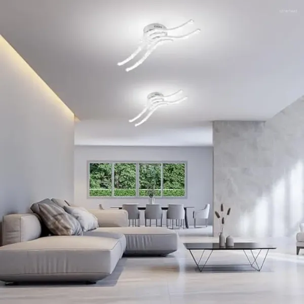 Luci a soffitto Lampada a led lampada in metallo curvo curvo 32w 4 flamig parallelo illuminazione acrilica interni cucina camera da letto