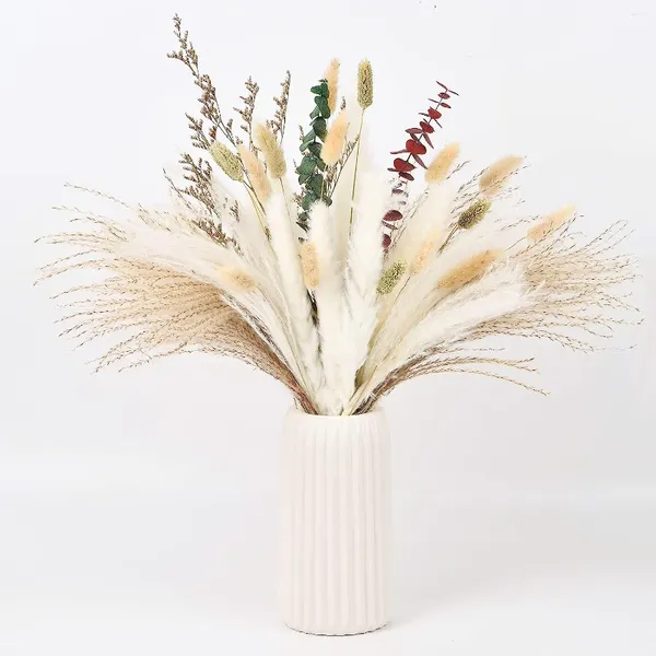 Flores decorativas pampas decoração de grama natural seca para vaso boho home buquet wedding outono outumn shift halloween festival