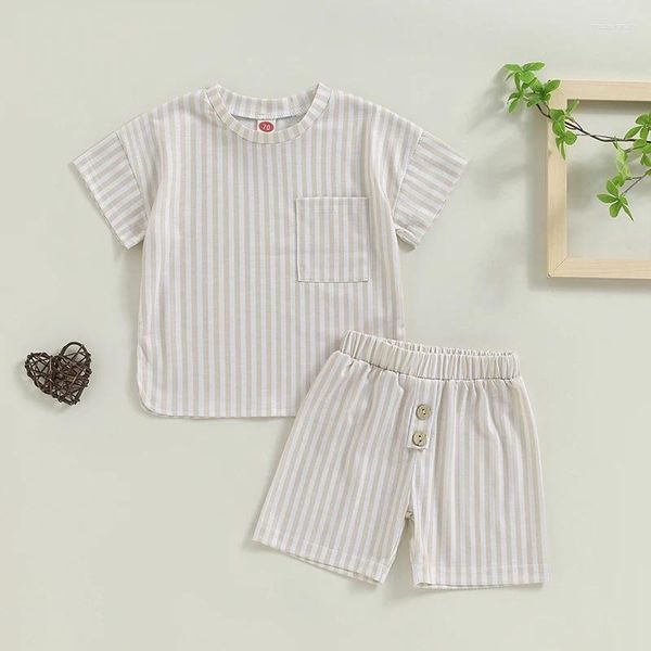 Наборы одежды для малыша Baby Boy Linen Outfit Tope Forck Fut Top Top и Rolled Shorts Summer Olde Set