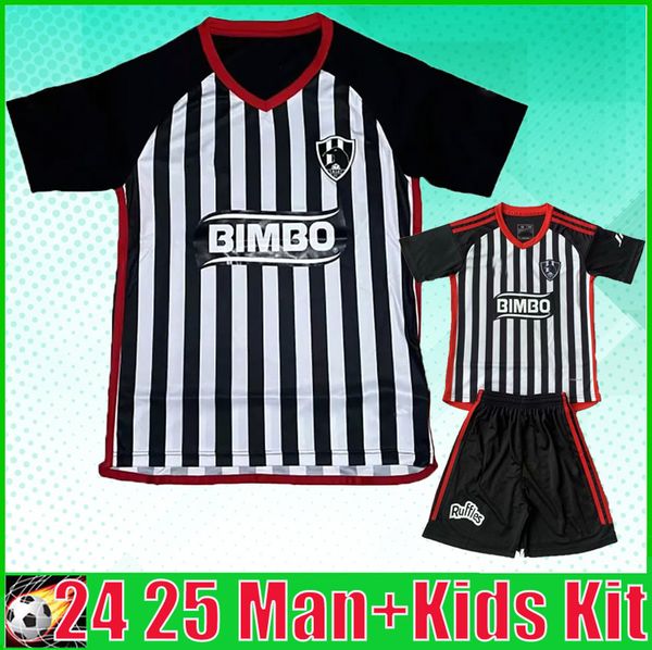 24 25 Club de Cuervos Jerseys Viniegra Bravo Sanjuan Tamayo 2024 2025 Camisas de futebol em casa Man Top Kids Kit Uniforms Fans versão