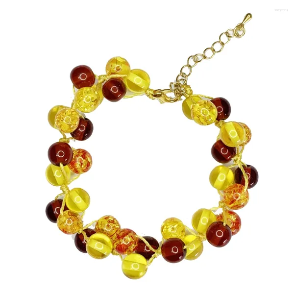 Strang handgefertigtes Armband für Frauen Baltische Armbänder Rosenkranz Kunstharz Amber