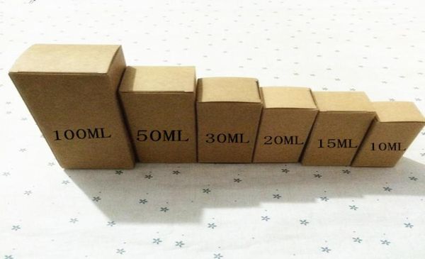 10ml 15ml 20 ml 30 ml 50ml 100ml Branco preto Kraft Paper Box Cardão Lipstick Garrafa de perfume cosmético embalagem de óleo essencial CX4647171