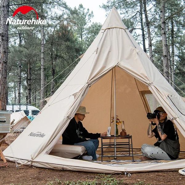 Палатки и укрытие Naturehike Хлопковая пирамида палатка 2-3 человека на открытом воздухе в кемпинг с дымоходом водонепроницаемой дышащий пикник Глубокий