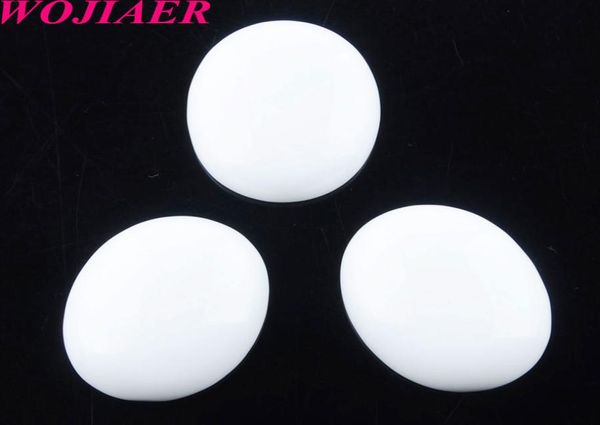 Wojiaer Natural White Jade Gemstone perline ovali cabochon cabina senza buco 22x30x7mm per orecchini che producono accessori per gioielli U81098395751