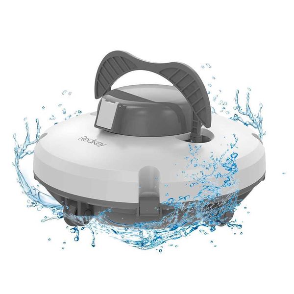 Chave de pó de pó Red Key sem fio Robô Limpador de piscina para terra Duração automática de 120 minutos forte força de sucção 180 Q240430