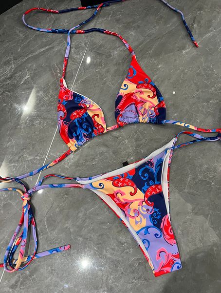 Парижские женские бикини набор сексуальных роскошных купальников Дизайнерские купальные костюмы Женщины с печатью модную пляжную плаву