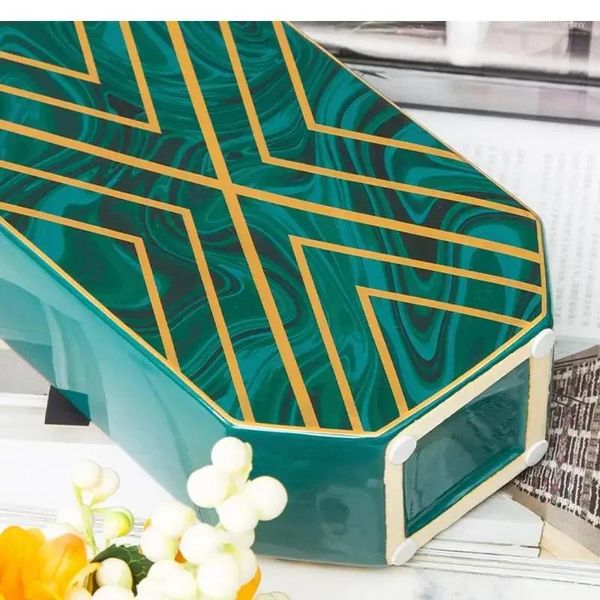 Vasi Disposizione floreale decorazione Phnom Luxury Agate Desktop Living Living Penh Green Vase Ceramic Ornamenti moderni Crafoglio