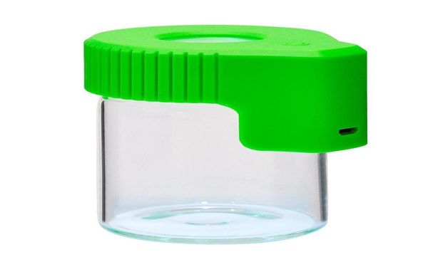 LED GRAGIMENTAÇÃO STASH JAR MAG Magnify Visualizador Caixa de armazenamento de vidro de vidro USB Recarregável Luz à prova de marinho marítimo BWA61441278301