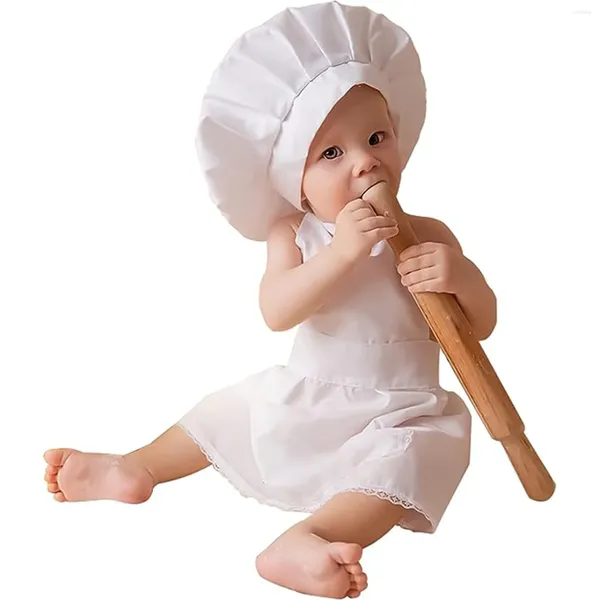 Set di abbigliamento nati neonati baby chef costume pografia propppolato po outfits hat hat grembiule