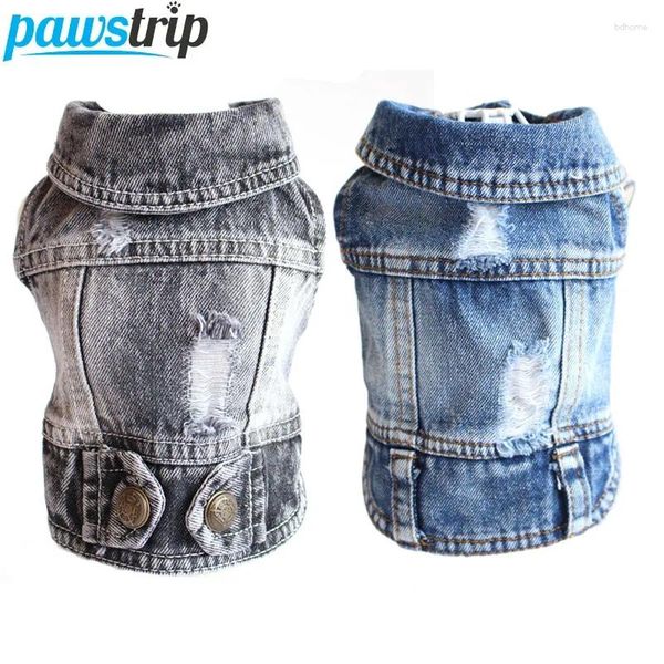 Vestuário de cachorro casaco fino de estimação jeans fria para pequenos cães médios moda de cachorro acessórios