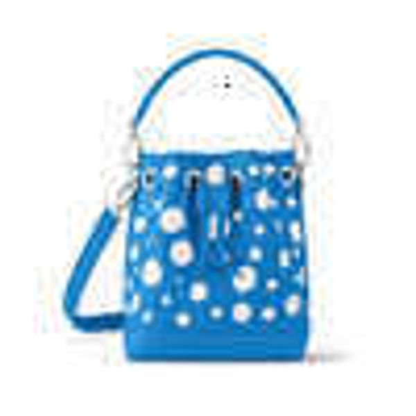 Bolsa infantil Brand de luxo Bag feminina x YK Nano No Blue Mini Infinite Dot Print Prindstring One ombro Crossbody Bucket Bag M81985