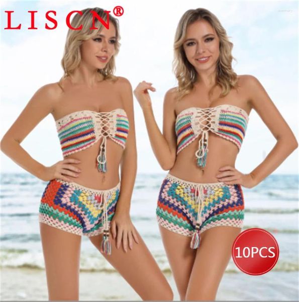 Frauen Badebekleidung 10 Großhandel Artikel für Boutique Bikini Set 2024 Strand Y2K gestrickt