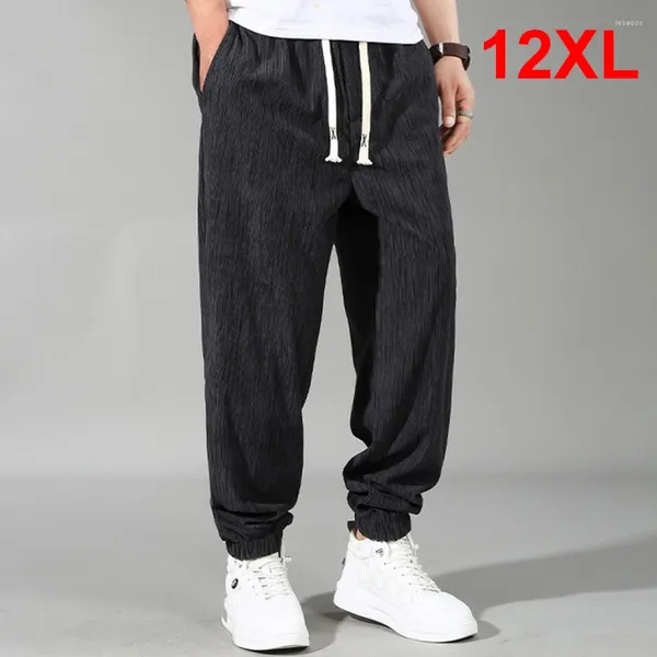 Мужские брюки летние крутые мужчины плюс размер 11xl 12xl jogger Fashion Casual упругие брюки талии мужское большое дно