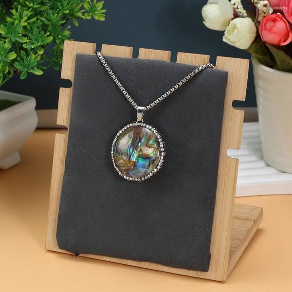 Anhänger Halsketten natürliche Abalone Jakobsmuschel Halskette runde Form exquisite Reize für Schmuck, die DIY -Accessoires Geschenke machen