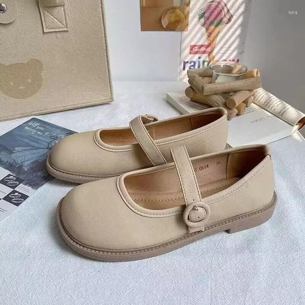 Scarpe casual Mary Jane Low Heel Elegante kawaii moccasins albicocca in stile giapponese stile lolita calza