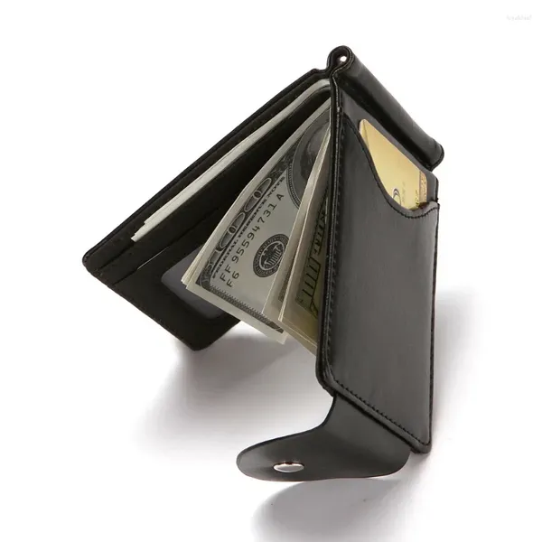 Кошельки в южно -корее в стиле Money Clip Men Кошельки кошелек Ultrathin Slim Mini HASP Кожаный бизнес идентификатор бизнеса